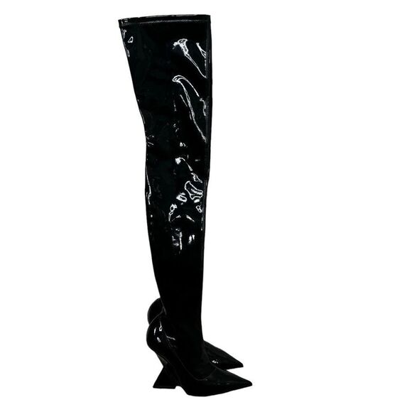 NEW The Attico Cheope Patent Leather Stretch Thigh Boots Size 5.5 - Picture 5 of 13